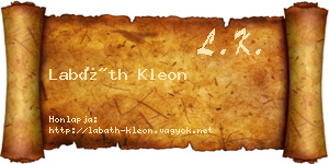 Labáth Kleon névjegykártya